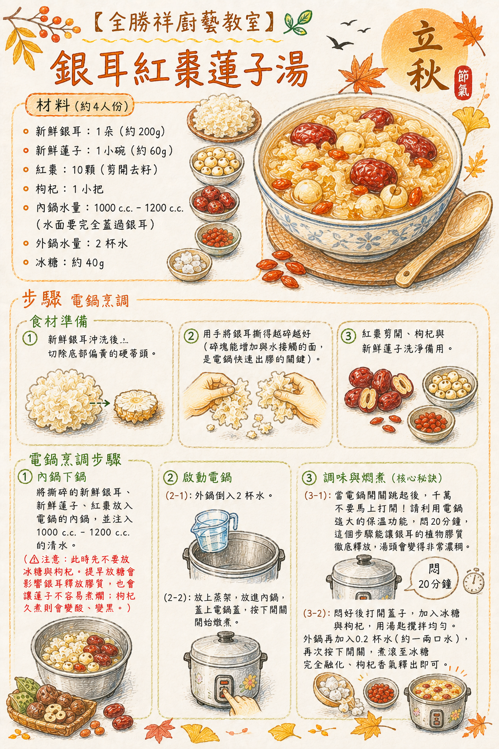 銀耳紅棗蓮子湯